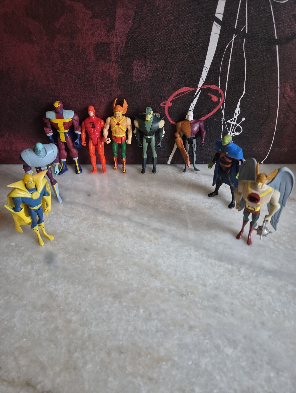 VINTAGE!!! DC Comics Justice League  Lot of 9 action figure 3.75in pre- owned.